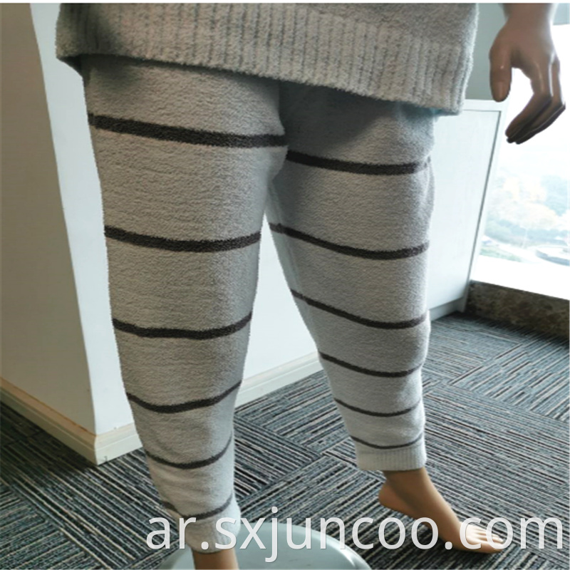 Striped Printed Ladies Indoor Flannel Pajamas Long Pant